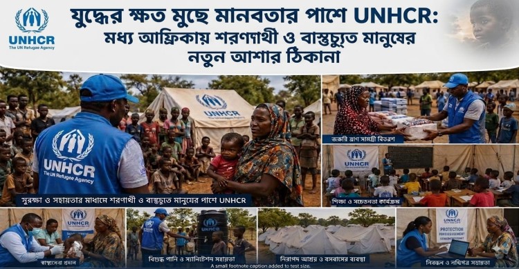 যুদ্ধের ক্ষত মুছে মানবতার পাশে UNHCR: মধ্য আফ্রিকায় শরণার্থী ও বাস্তুচ্যুত মানুষের নতুন আশার ঠিকানা