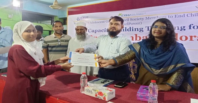 ঝিনাইদহে বাল্যবিবাহ প্রতিরোধে ব্র্যান্ড অ্যাম্বাসেডরদের প্রশিক্ষণ