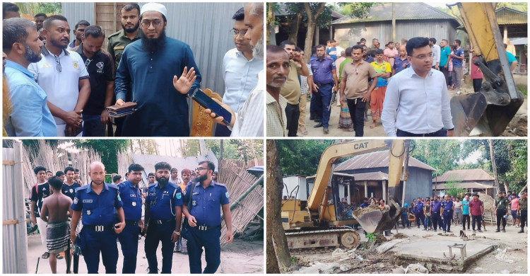 সিংজুরীতে ১১ শতাংশ জমি আদালতের আদেশে উচ্ছেদ অভিযানে দখলমুক্ত