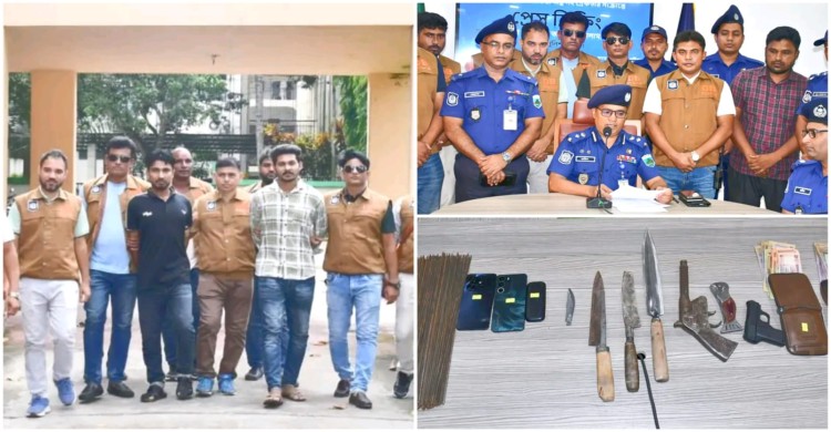 নওগাঁয় কিশোর গ্যাংয়ের দুই ‘লিডার’ গ্রেপ্তার, অস্ত্র-চাকুসহ সরঞ্জাম উদ্ধার