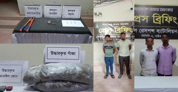 নীলফামারী-গাইবান্ধায় ইয়াবা-গাঁজাসহ ৪ মাদক ব্যবসায়ী গ্রেপ্তার