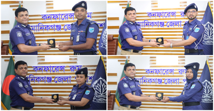 মানিকগঞ্জে শ্রেষ্ঠ সাটুরিয়া থানার এসআই মিঠুন ও এএসআই সৈকত, পুরস্কৃত ৩ কনস্টেবল