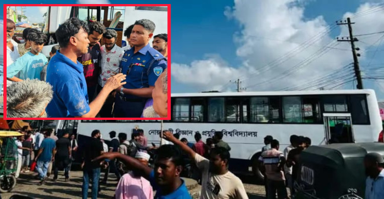নোবিপ্রবি বাসের চালককে মারধর ও গ্লাস ভাঙচুর, গ্রেপ্তার ২