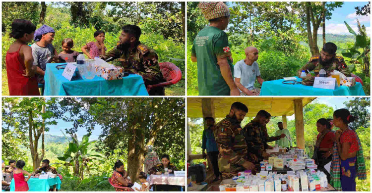 মহালছড়ি দূর্গম এলাকায় সেনাবাহিনীর চিকিৎসাসেবা