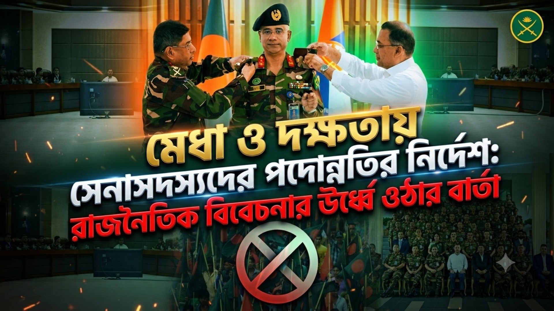 মেধা ও দক্ষতায় সেনাসদস্যদের পদোন্নতির নির্দেশ: রাজনৈতিক বিবেচনার উর্ধ্বে ওঠার বার্তা